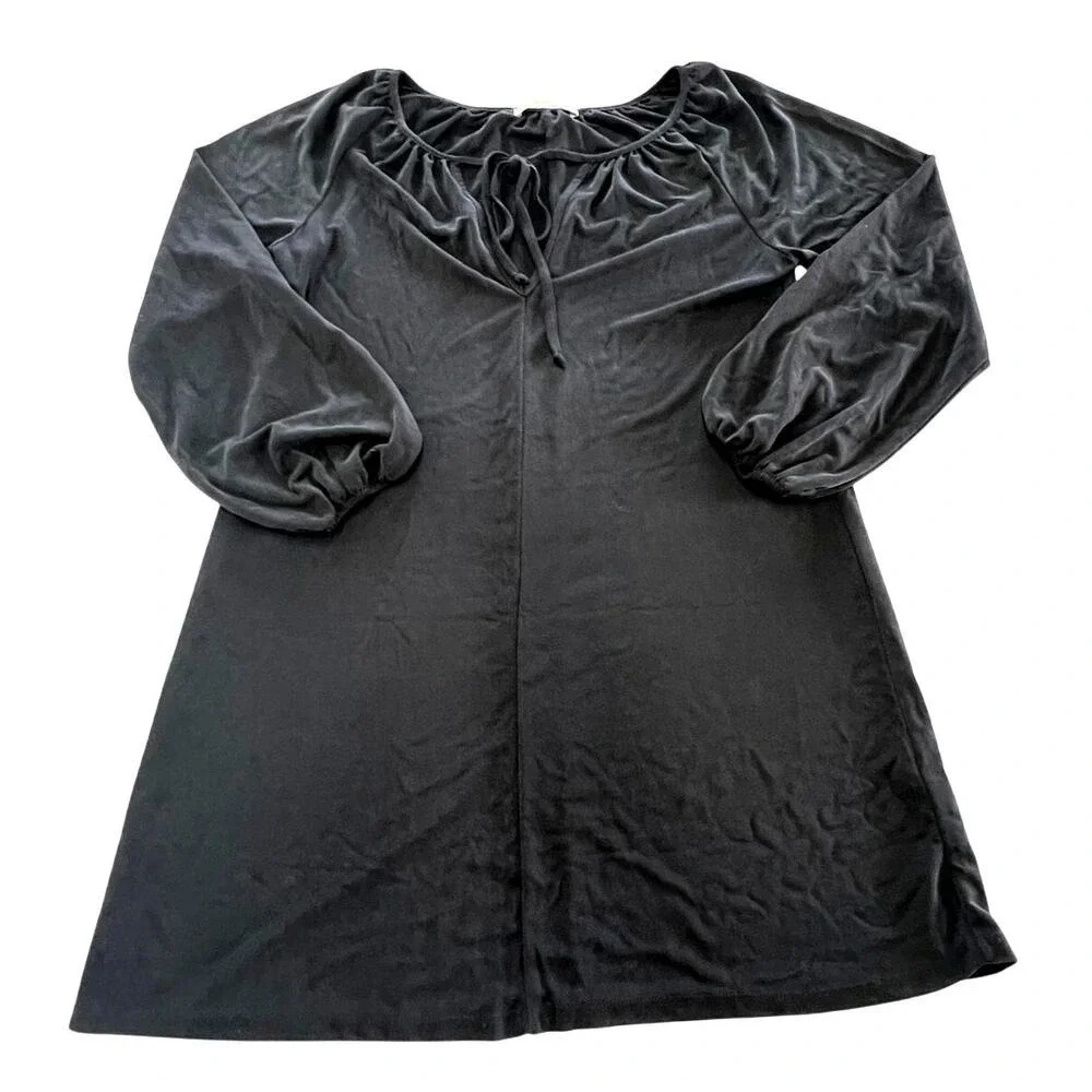 Everleigh Dress Women Medium Black Mini Tie Neck‎ Boho Chic